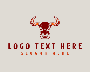 Livestock - Bull Buffalo Horn logo design