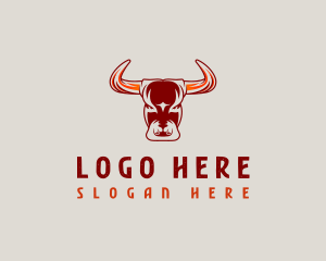 Cow - Bull Buffalo Horn logo design