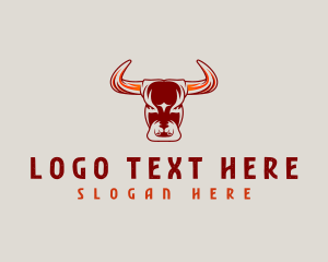 Bull - Bull Buffalo Horn logo design