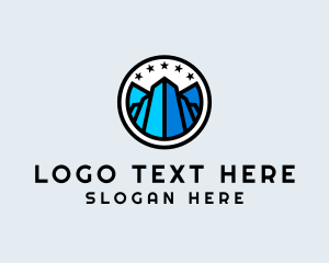 Town - Building Star Badge logo design