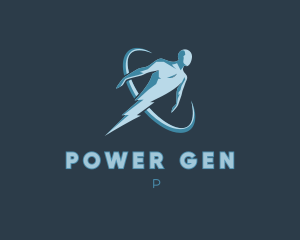 Generator - Flying Human Lightning logo design