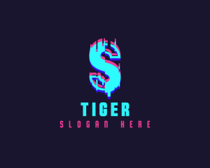 Futuristic Glitch Letter S Logo