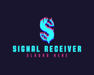 Futuristic Glitch Letter S logo design