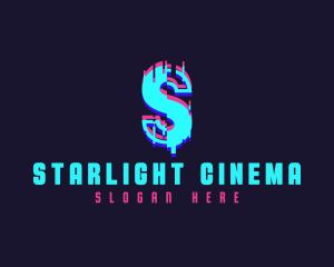 Futuristic Glitch Letter S logo design