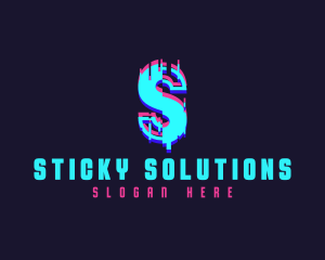 Futuristic Glitch Letter S logo design