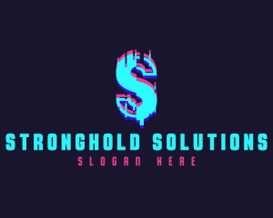 Futuristic Glitch Letter S logo design