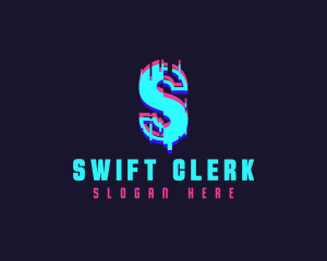 Futuristic Glitch Letter S logo design