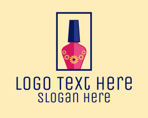 Nail Salon - Floral Nail Polish logo design