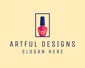 Floral Nail Polish logo design