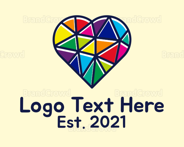 Multicolor LGBT Heart Logo
