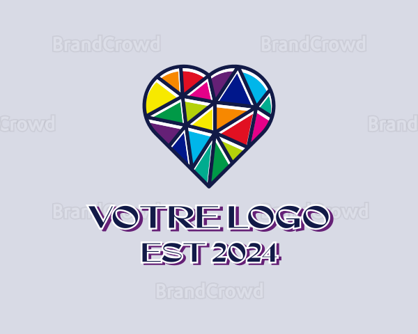Mosaic LGBT Heart Logo