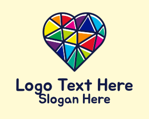 Multicolor LGBT Heart  Logo