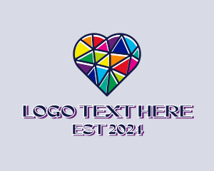 Color - Mosaic LGBT Heart logo design