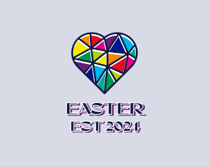 Family - Mosaic LGBT Heart logo design