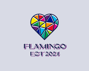 Romance - Mosaic LGBT Heart logo design