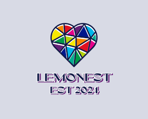 Passion - Mosaic LGBT Heart logo design