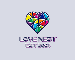 Affection - Mosaic LGBT Heart logo design