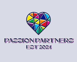 Mosaic LGBT Heart  logo design