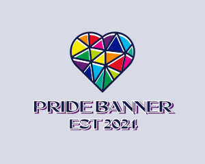 Mosaic LGBT Heart  logo design