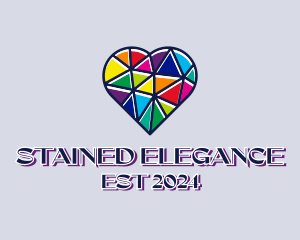 Mosaic LGBT Heart  logo design