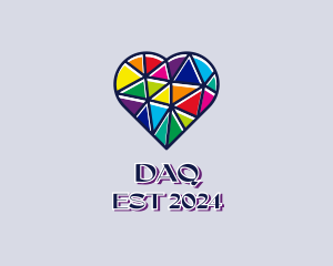 Romantic - Mosaic LGBT Heart logo design