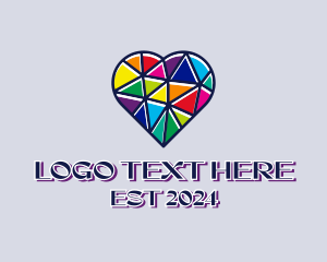 Pride - Mosaic LGBT Heart logo design