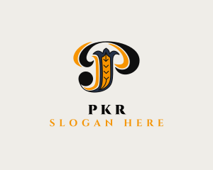 Artistic Royalty  Antique Letter P logo design