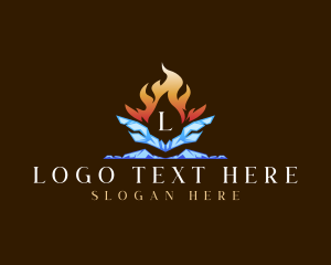 Hot - Flame Torch Ice logo design