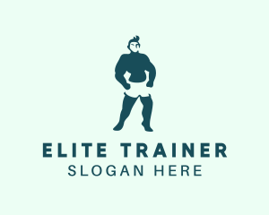 Muscular Gym Instructor  logo design