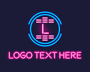 Wordmark Logo - Neon Party Bar Letter logo design