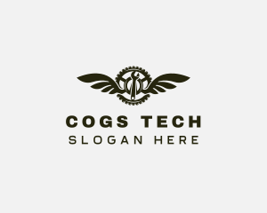 Cog Wrench Wings logo design