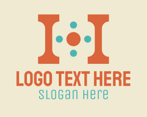 Internet Cafe - Gaming Buttons Letter H logo design