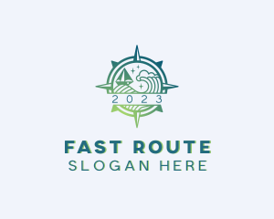 Route - Sea Wave Navigation logo design