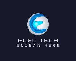 Tech Sphere Letter E logo design