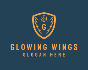 Volleyball Wings Athletics Sports logo design