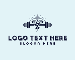 Gym - Lightning Barbell Crossfit logo design