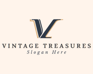 Precision Boutique Tailoring Letter V logo design