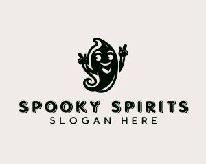 Scary Ghost Halloween logo design