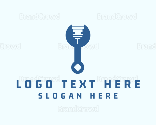 Blue Industrial Wrench Logo