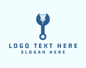 Wrench - Blue Industrial Wrench logo design