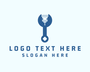 Repair Service - Blue Industrial Wrench logo design