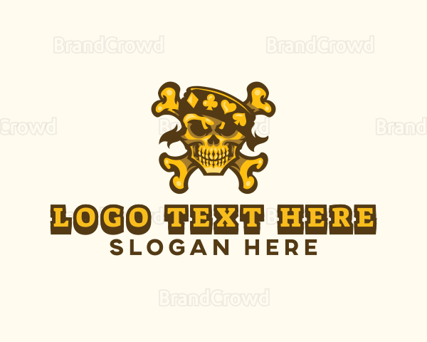 Casino Skull Crossbones Logo