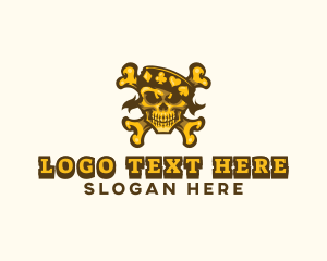 Pirate - Casino Skull Crossbones logo design