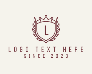 Minimalist - Royal Agency Shield Wreath logo design