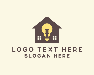 Home - House Light Bulb logo design