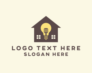 House - House Light Bulb logo design