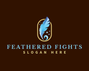 Literature Feather Writer logo design