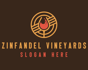 Circle Wine Line Art  logo design