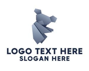 Origami - Koala Papercraft Origami logo design