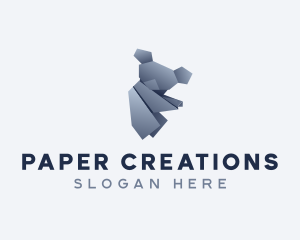 Papercraft - Koala Papercraft Origami logo design